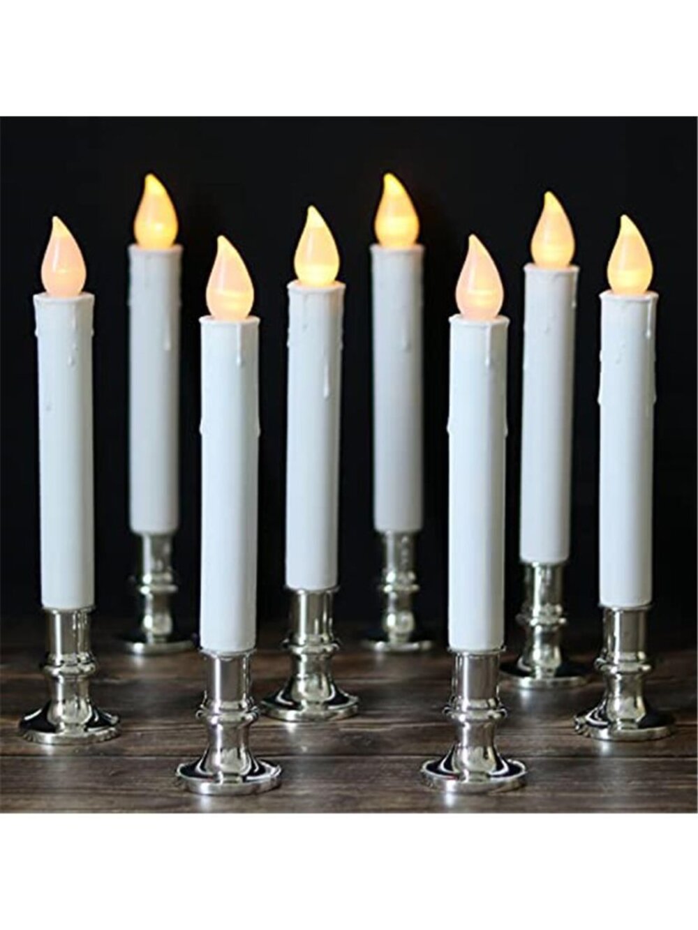 9" Flameless Window Taper Candles Battery Operated Remote Timer
